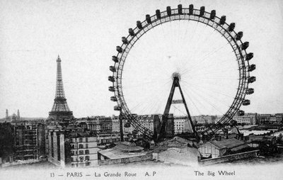 Reuzenrad, Parijs - 1900 Exposition Universelle door Unbekannter Künstler