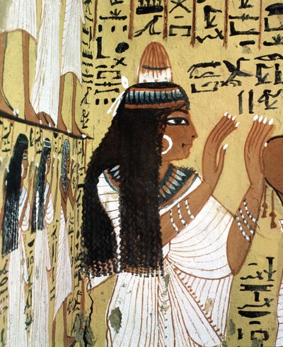 Beeld van Orante, graven van ambachtslieden. Site van Deir El Medineh in Luxor, Egypte door Leopold Blonder