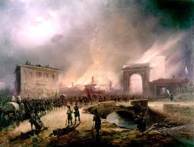 Brand en verovering van Rome door de Italianen op 20 september door Unbekannter Künstler