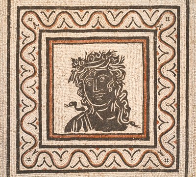 Vloermozaïek met het beeld van een seizoen in het midden, derde eeuw na Christus, nationaal museum van Rome (museo nazionale romano), Rome, Italië door Unbekannter Künstler
