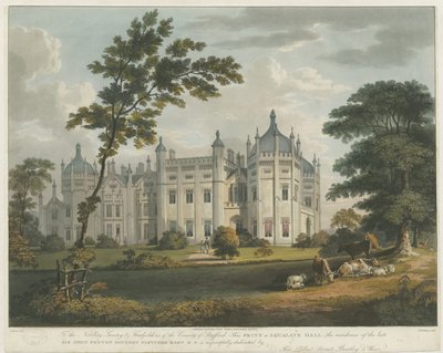 Forton - Aqualate Hall: getinte aquatint gravure, nd [ca. 1814] door Unbekannt