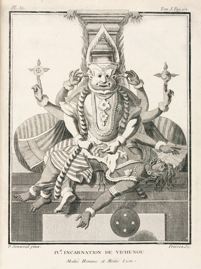 Vierde incarnatie van Vishnu, half-mens en half-leeuw door Unbekannt