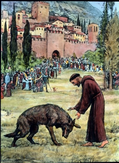 Franciscus en de wolf door Unbekannter Künstler