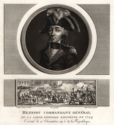 Francois Henriot, Jacobijnse leider, Commandant Generaal van de Nationale Garde van Parijs, geëxecuteerd in 1794 door Unbekannt