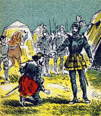 Francois I ridderwapen door Bayard op 15 september door Unbekannt