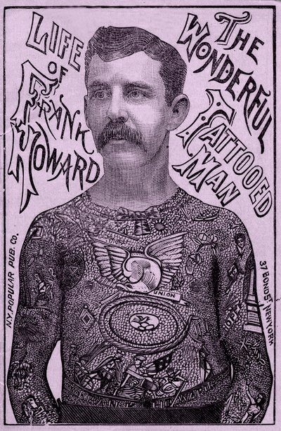 Frank Howard de Wonderbaarlijk getatoeëerde man, ca. 1900 door Unbekannt