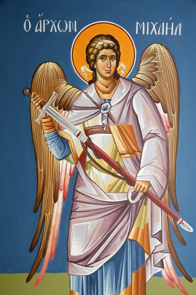 Fresco die aartsengel Michaël afbeeldt door Unbekannt