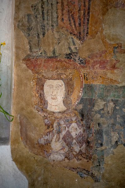 Fresco in de Santa Maria Assunta Kerk, Arqua Petrarca, Veneto, Italië door Leopold Blonder