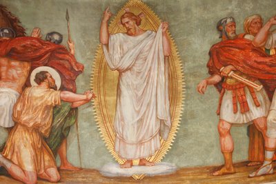 Fresco in St. Paulus kerk: Bekering van St. Paulus, Lyon, Frankrijk door Unbekannt
