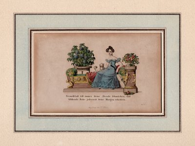 Vriendschap zal altijd je avonden sieren, Augsburg, ca. 1830 (gravure) door Unbekannter Künstler