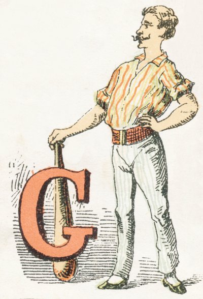 G - Gymnast - Kinderalfabet, Editions Gordinne 1920 (gravure) door Unbekannt