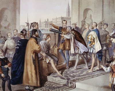 Galileo Galilei demonstreert zijn uitvinding de telescoop door Unbekannter Künstler