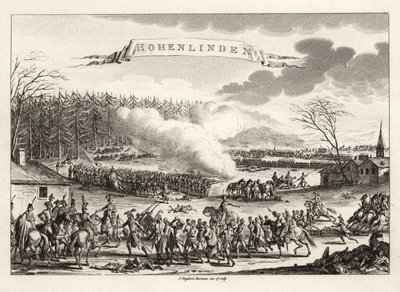 Generaal Jean Victor Marie Moreau leidt het Franse revolutionaire leger naar de overwinning bij de Slag bij Hohenlinden tegen de Oostenrijkers en Beieren door Unbekannt
