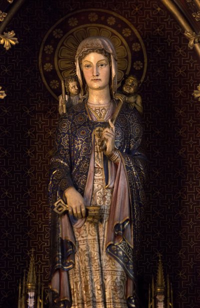 Genevieve, de beschermheilige van Parijs. Eglise Saint Etienne du Mont, Parijs 2020 door Unbekannter Künstler