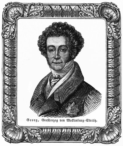 Georges de Mecklenburg-Strelitz (1779-1860) - George, groothertog van Mecklenburg-Strelitz, illustratie uit: "Das Pfennig Magazin", Nr. 223, 8 juli 1837 door Unbekannter Künstler