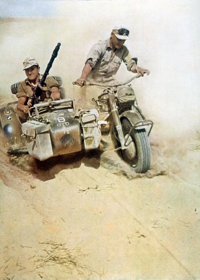 Duitse Soldaten (Afrikakorps) tijdens de Libië Campagne door Unbekannter Künstler