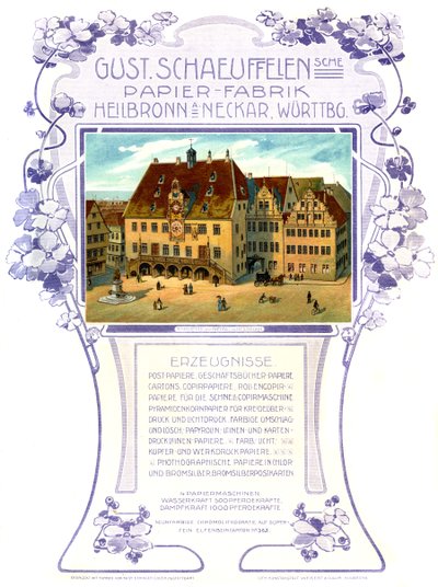 Duitse advertentie voor papierfabriek door Unbekannter Künstler