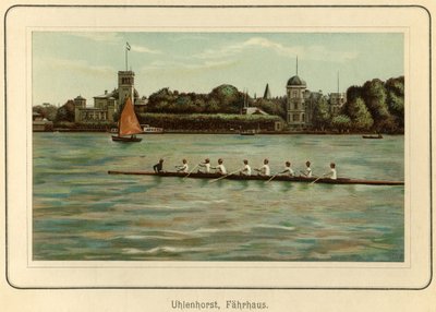 Duitsland, Hamburg, Uhlenhorst veerhuis nabij het Alstermeer, illustratie uit: 
