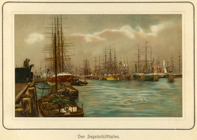 Duitsland, Hamburg, de haven voor de zeilschepen, lithografie uit: 