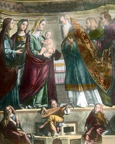 Goethe reist naar Venetië, hier het schilderij van de Heilige Maria die Jezus toont in de tempel door Carpaccio door Unbekannter Künstler