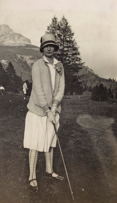 Golfer bij het Meer van Carezza door Unbekannter Künstler