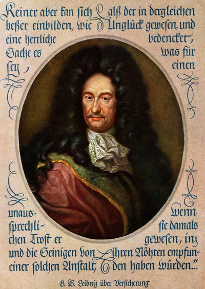 Portret van Gottfried Wilhelm Leibniz, Duitse filosoof door Unbekannter Künstler