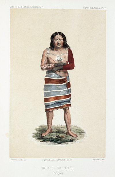 Guaycuru-indiaan, Paraguay, ca. 1843-1847 door Unbekannt