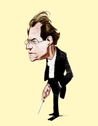 Gustav Mahler. Karikatuur door Oscar Garvens Oostenrijkse componist, 7 juli 1860 - 18 mei 1911. Oscar Garvens 1874-1951 door Unbekannt