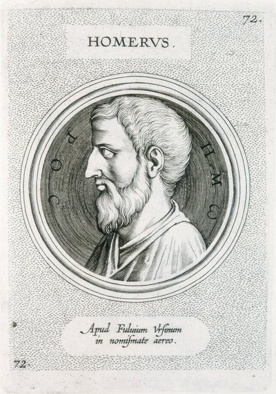 HOMEROS (9e eeuw v.Chr.). Griekse schrijver (gravure) door Unbekannter Künstler