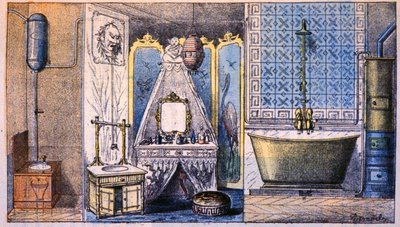 Beheer van de woning: toilet, badkamer en bad door Unbekannter Künstler