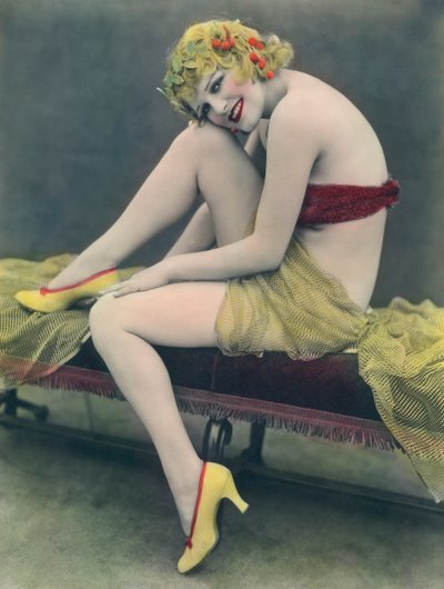 Handgekleurde foto van een vrouw, Verenigde Staten door William M. Timlin