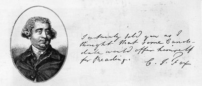 Handschrift en handtekening van Charles James Fox door Unbekannt