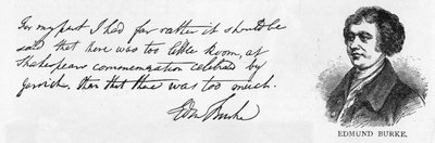Handschrift en handtekening van Edmund Burke door Unbekannt