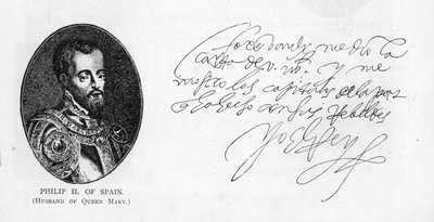 Handschrift en handtekening van Filips II, koning van Spanje door Unbekannt