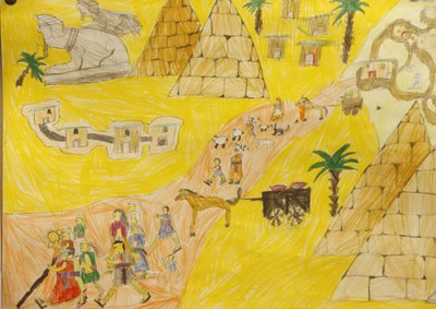 Hebreeën verlaten Egypte door Unbekannt
