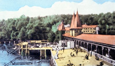Heviz thermisch meer, Hongarije, ca. 1920 (ansichtkaart) door Unbekannter Künstler