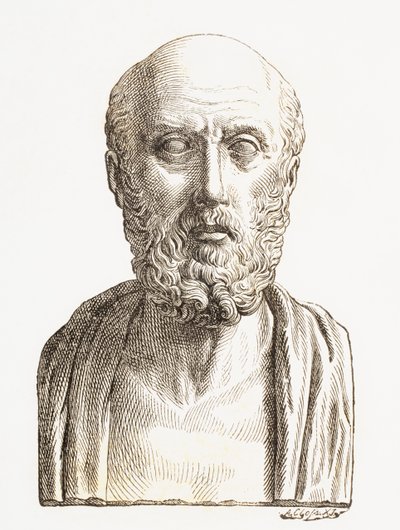 Hippocrates van Kos (ca. 460 v.Chr. tot ca. 370 v.Chr.), oude Griekse arts uit het tijdperk van Pericles, uit 