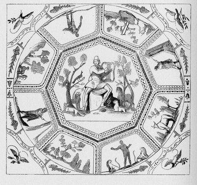 Geschiedenis van het oude Rome. Schilderijen uit de eerste eeuw bovenop een kerk door Unbekannt
