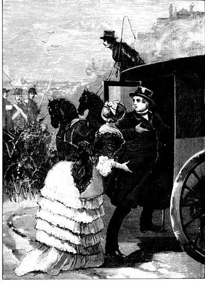 Geschiedenis van het oude Rome. De vlucht uit Rome in burgerkleding van Paus Pius IX tijdens de Republiek in 1849. Gravure L. Stefanoni 1885 door Unbekannt