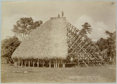 Huisbouw in Samoa, c.1875 door Unbekannt