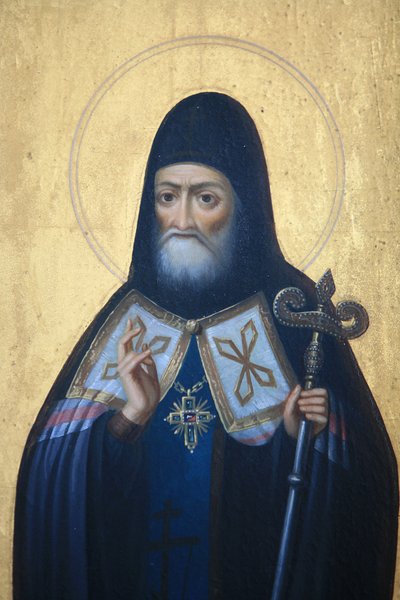 Icoon in het Aghios Andreas-klooster op de berg Athos, Griekenland door Unbekannt
