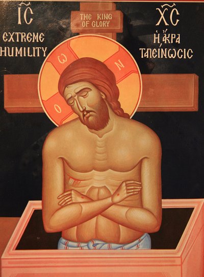 Icoon in Saint Dimitrios orthodoxe kerk: lijdende Christus Thessaloniki Griekenland door Unbekannt