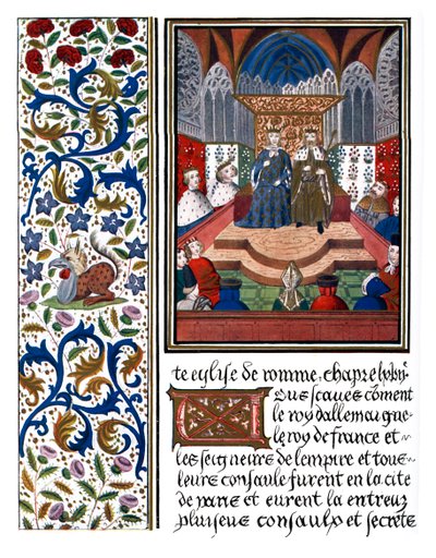 Verlichte pagina van Wenceslaus en Karel VI door Unbekannter Künstler