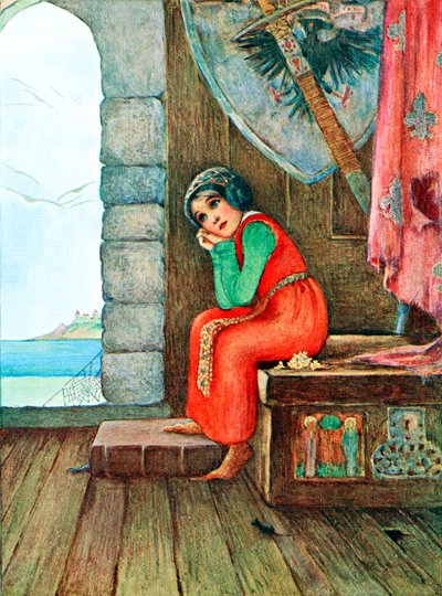 Illustratie bij het gedicht The Old Chest uit het boek Childhood door Millicent en Githa Sowerby, gepubliceerd in 1907 door Unbekannter Künstler