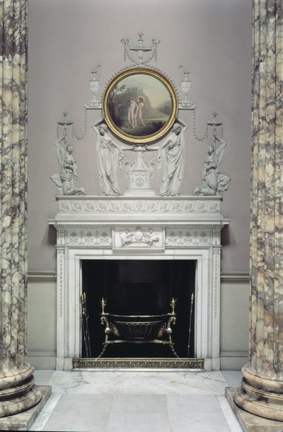 Interieur van de Marmeren Hal, Kedleston Hall, Derbyshire door Unbekannt