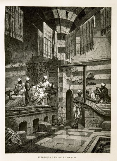 Intern uitzicht van een oosters bad Illustratie uit de Atlas van Egypte door Unknown