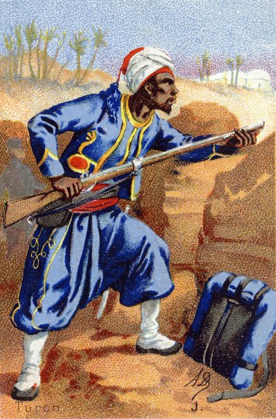 J: Turco. Gravure in "Militair Alfabet" door Unbekannt