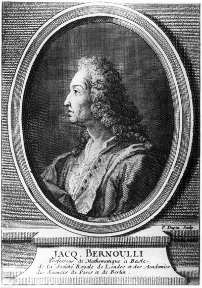 Jacques Bernoulli, Zwitserse wiskundige, ca. 1700 door Unbekannt