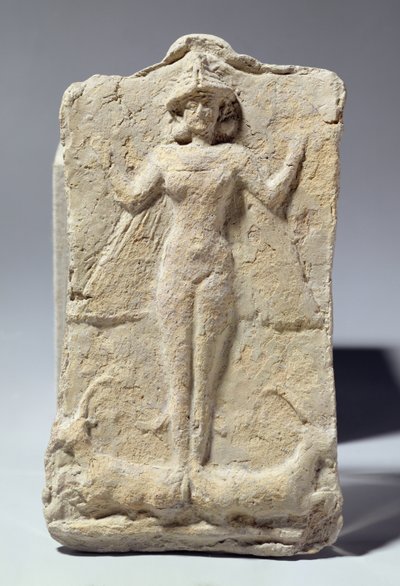 Kruik versierd met symbolische motieven rondom de godin Ishtar, Babylonisch, c.1700 v.Chr. (terracotta) door Unbekannt