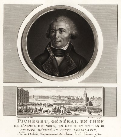 Jean Charles Pichegru, Revolutionaire Generaal en Chef van het Leger van het Noorden, later bij de Royalisten, stierf in de gevangenis door Unbekannt